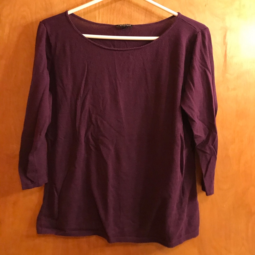 Dark Purple Thin Sweater - Express - Large